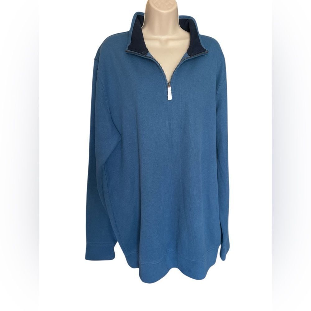 NWOT Men's Blue Quarter-Zip Sweater shirt Soft Long Sleeve XL
